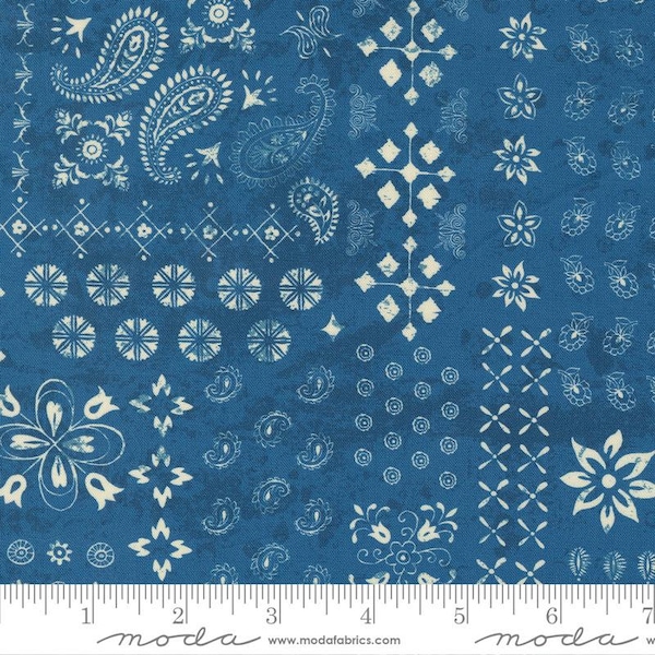 Cadence Bandana Indigo 11914 20 Moda #1 - By The Yard - 100% Cotton