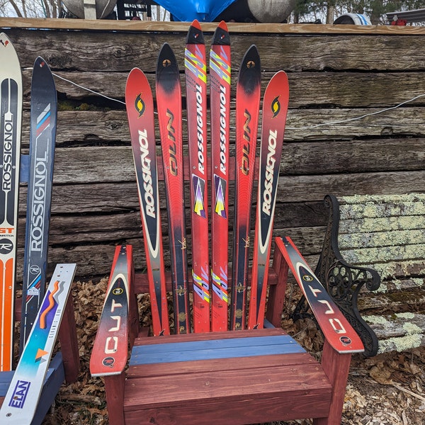 ADIRONDACK SKI CHAIR - Custom made! Real skis!