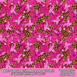 Breast Cancer ribbon seamless pattern digital paper, glitter digital seamless pattern png, seamless pattern png, printable scrapbook paper