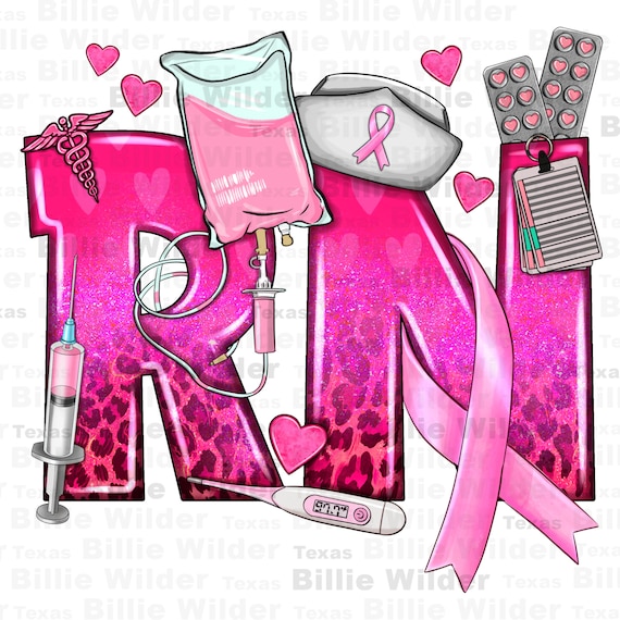 Breast Cancer RN Registered Nurse png, Cancer Awareness png, find a cure png, fight Cancer png, sublimate designs download