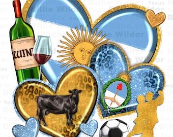 Argentina hearts png sublimation design download, Argentina png, Argentina flag png, western hearts png, sublimate designs download