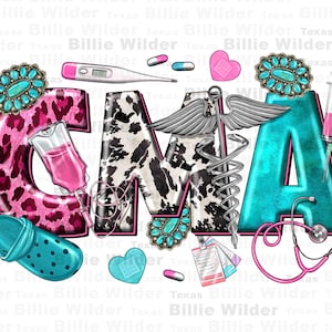 CMA Certified Medical Assistant png sublimation design download, Nursing png, Nurse life png, western CMA png, sublimate designs download