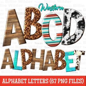 Paquete de archivos png del alfabeto occidental, letras de garabatos occidentales png, letras occidentales png, descarga de diseños sublimados