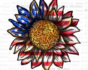 4th of July sunflower png sublimation design download, 4th of July png, USA png, Independence Day png, sublimate designs download