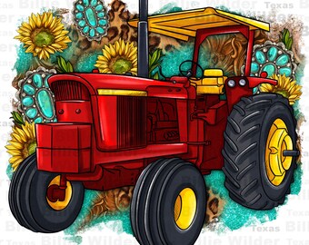 Farm tractor png sublimation design download, hand drawn tractor png, farm life png, farmer png, sublimate designs download