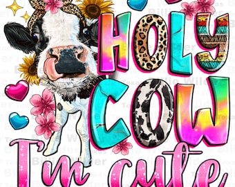 Santa vaca, soy linda descarga de diseño de sublimación png, vaca dibujada a mano png, vaca linda png, diseño png occidental, descarga de diseños sublimados