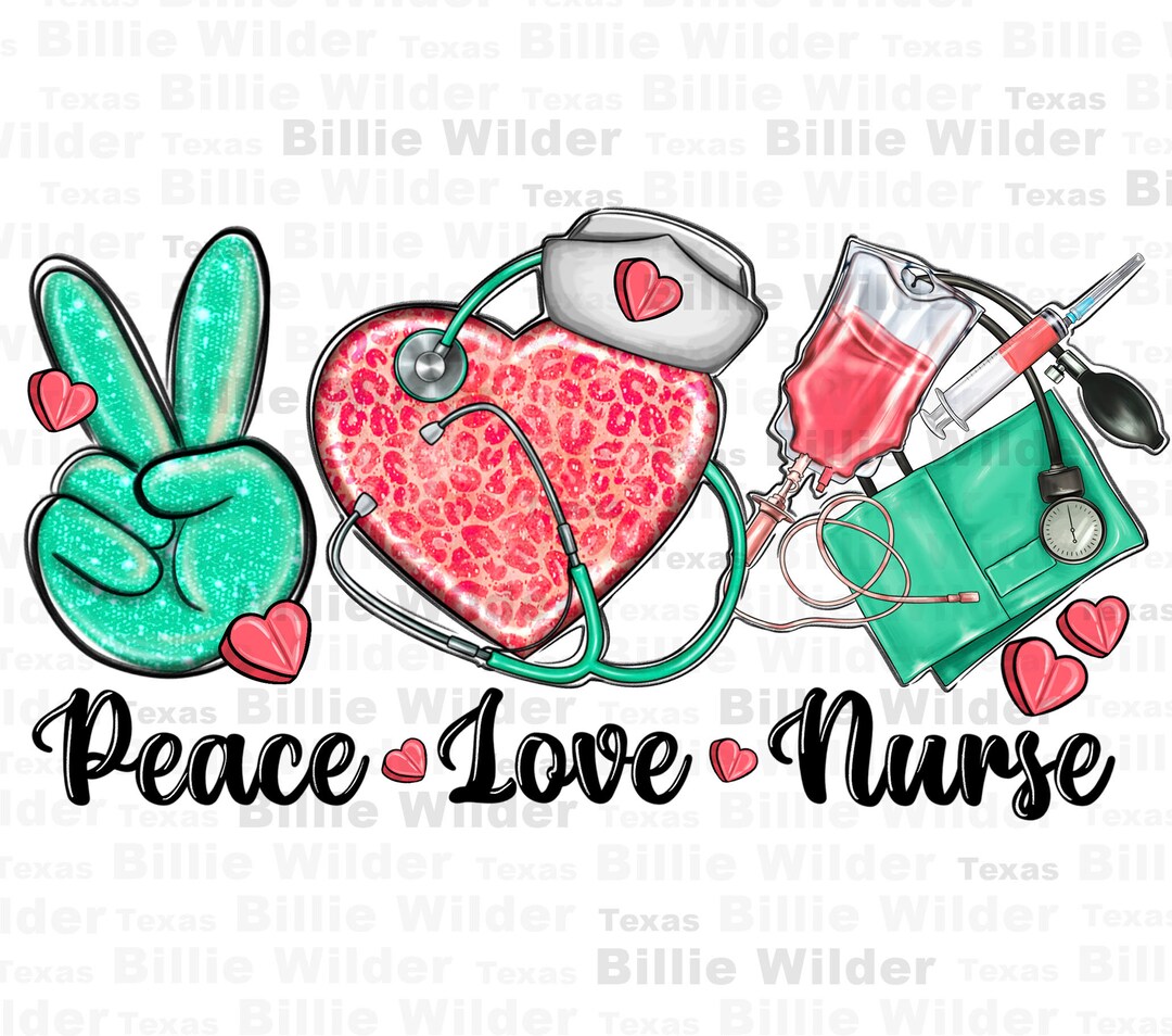 Peace Love Nurse Png Sublimation Design Download, Nurse Png, Nursing ...