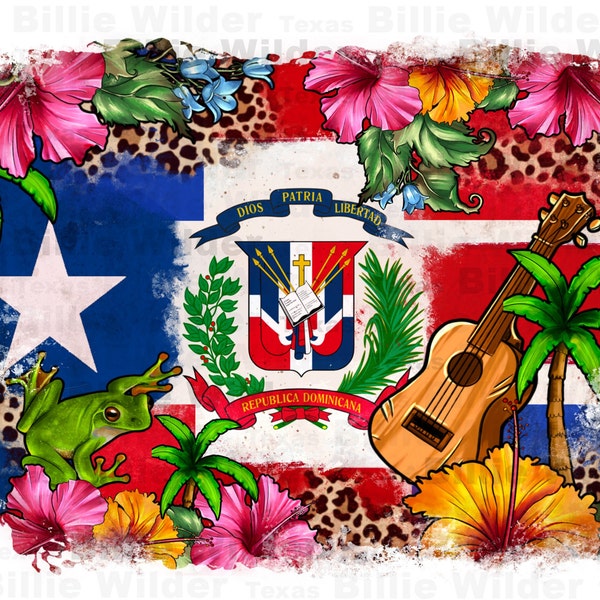 Dominican Republic and Puerto Rico flag png sublimation design download, Dominican Flag png, Puerto Rico Flag png,sublimate designs download