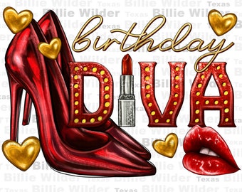 Birthday diva png sublimation design download, birthday party png, birthday png, birthday design png, sublimate designs download