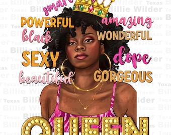 Queen afro woman png sublimation design download, African American png, black woman png, afro hairstyle png, sublimate download