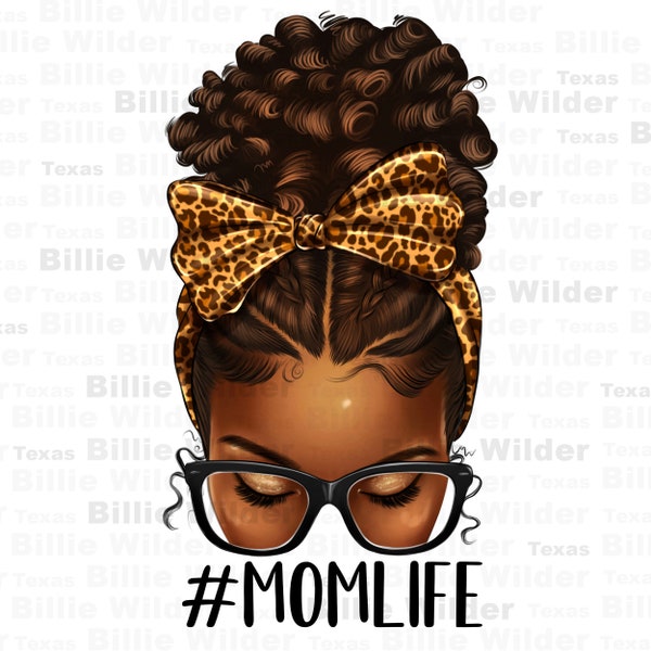 Afro messy bun with leopard bandana png sublimation design download,Momlife png,Messy bun png, Messy bun momlife, sublimate designs download