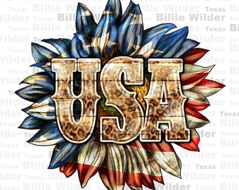 USA sunflower png sublimation design download, 4th of July png, Independence Day png, USA flag png, sublimate designs download