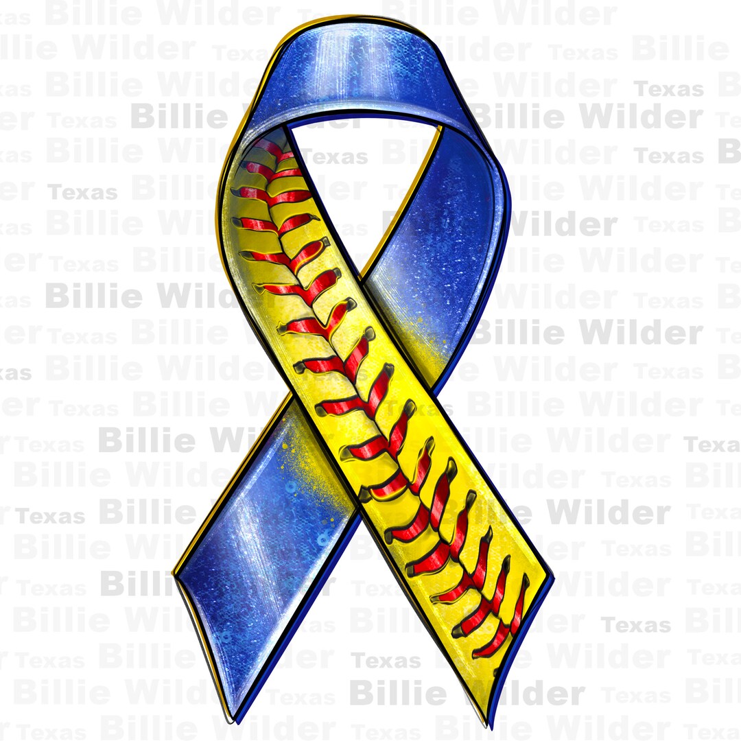 Sofball Ribbon Sticker Down Syndrome Ribbon Softball Png Sublimation Design Download, Softball ...