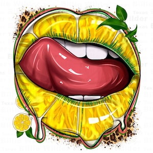 Lemon lips with leopard png sublimation design download, fruit lip png, hello summer png, lemon png, summer vibes,sublimate designs download