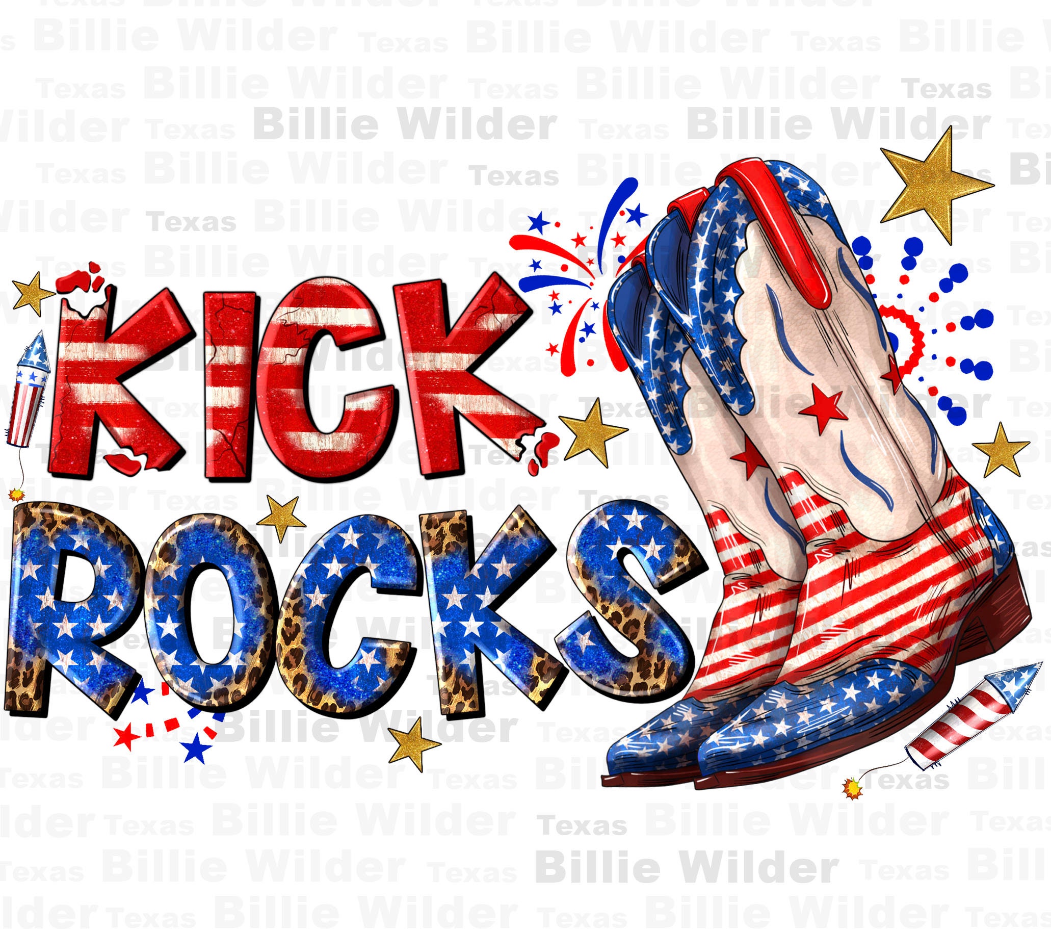 Kick Rocks Cowboy Boots Fourth of July Png Sublimation Design Download ...