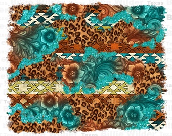 Leopard and aztec background western png, western patterns png, western background png, sublimate designs download