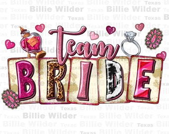 Team bride png sublimation design download, wedding png, bachelorette png, bridal party png, pink gemstones png, sublimate designs download