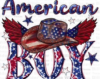 Amerikaanse jongen met cowboyhoed png sublimatie ontwerp download, 4 juli png, Independence Day png, USA vlag png, sublimeer ontwerpen download