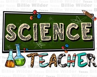 Science Teacher png sublimation design download, Teacher's Day png, back to school png, western Teacher png, sublimate designs download