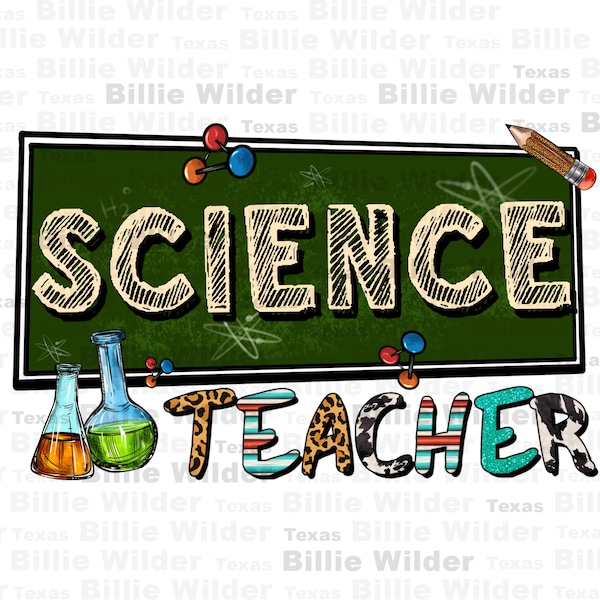 Science Teacher png sublimation design download, Teacher's Day png, back to school png, western Teacher png, sublimate designs download