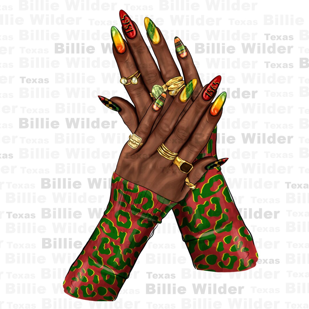 Nail Art With Afro Hand Png Sublimation Design Download, Png, Black Woman
