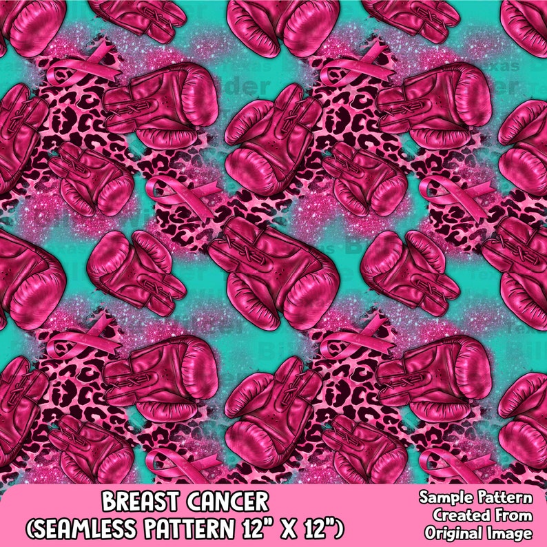 Breast Cancer Seamless Pattern Digital Paper, Glitter Digital Seamless ...