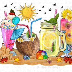 Summer drinks png sublimation design download, hello summer png, fresh summer drinks png, summer vibes png, sublimate designs download