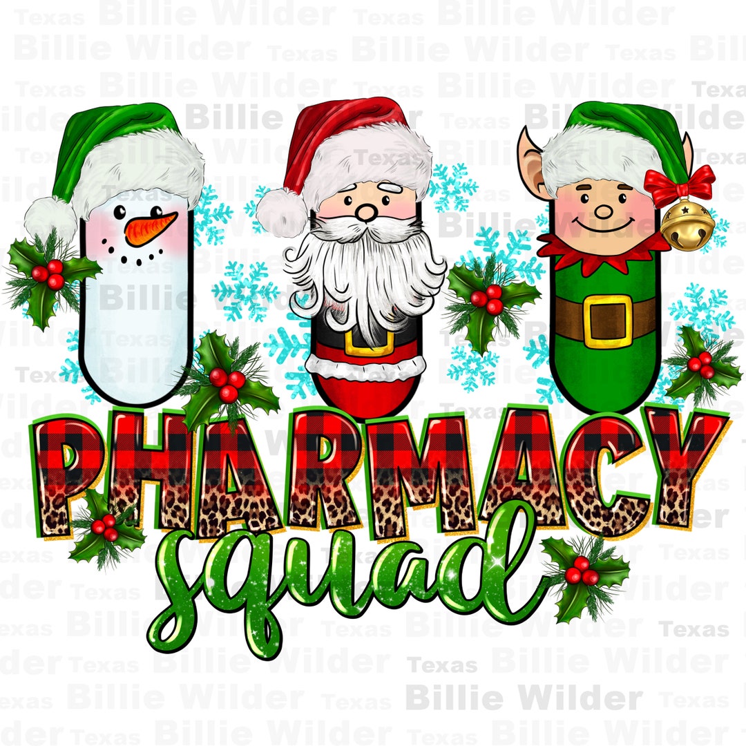 Pharmacy Squad Png Sublimation Design Download, Merry Christmas Png ...