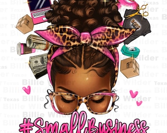 Afro small business messy bun png sublimation design download, afro messy bun png, small business owner png, sublimate designs download