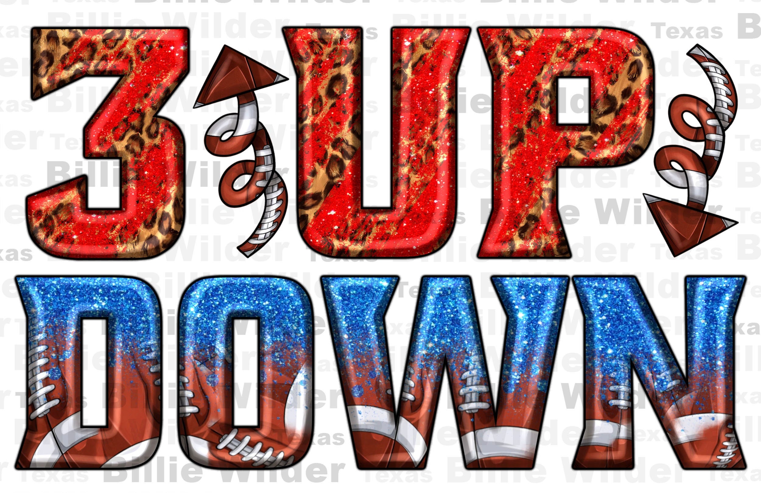 3 up 3 down Football png sublimation design dowload, sport png, Football ball png, American Football png, sublimate designs download