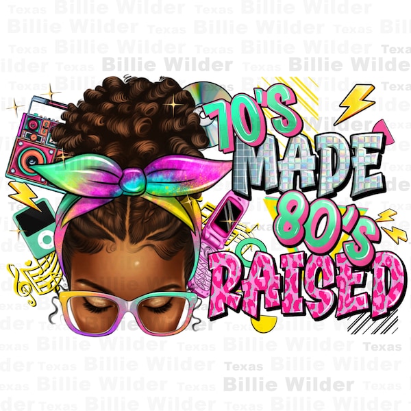 70's made 80's raised afro messy bun png, vintage png, black messy bun png, retro 70's png, 80's vibes png, sublimate designs download