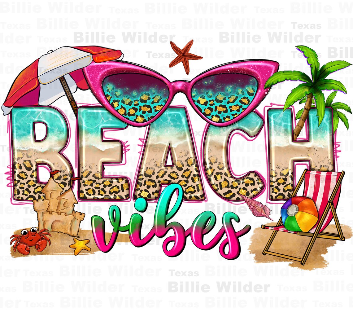 Beach Vibes Png Sublimation Design Download, Hello Summer Png, Western ...