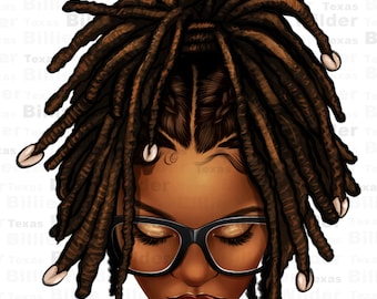 Afro locs messy bun png sublimation design download, dreadlock png, black woman hairstyle png, sublimate designs download