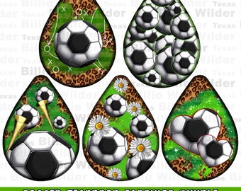 Soccer teardrop earrings png sublimation design bundle, sport teardop earrings png, Soccer game png, sublimate designs download