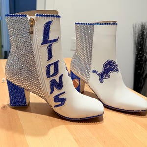 Op maat gemaakte strass laarzen - leeuwen