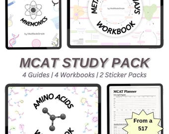 MCAT STUDY PACK - Amino Acids, Metabolism, Endocrine System, Mcat Mnemonics, Worksheets, Notes, Cheat Sheets
