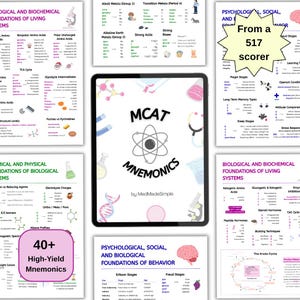 MCAT Mnemonics Study Guide | High-Yield Cheat Sheet (PDF Download)