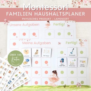 Montessori Haushaltsplan für Kinder und Eltern Ballerina, To-do-Liste Haushalt, Aufgabenplan Putzplan Wochenplan, Familien Planer Haushalt