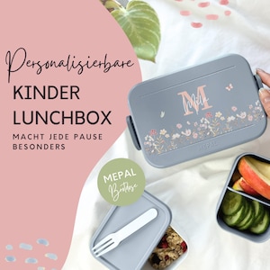 MEPAL Brotdose personalisiert für Kinder Blumen, Lunchbox mit Name, Kindergarten und Schulanfang Geschenk, Personalisierte Geschenkidee Kita