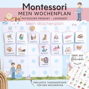 Montessori Wochenplan für Kinder Cinderella, Routineplan mit Routinekarten, Geschenkidee Geburtstag Geschenke, Einschulungsgeschenk Mädchen