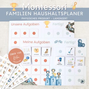 Montessori Haushaltsplan für Kinder und Eltern Auto Cars, To-do-Liste Haushalt, Aufgabenplan Putzplan Wochenplan, Familien Planer Haushalt