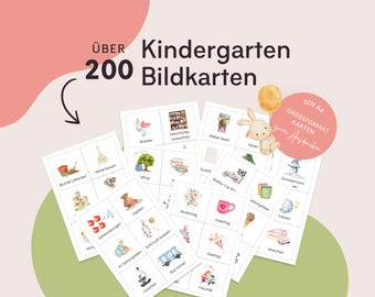 200 Kindergarten Picture Cards Montessori, Routine Cards, Daily Schedule Plan Weekly Plan for Kindergarten Kita Childminder, Morning Circle Cards