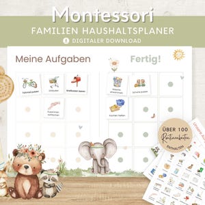 Plano doméstico para crianças e pais Boho, lista de tarefas para casa para IMPRIMIR, plano de tarefas planejador doméstico plano de limpeza planejador familiar