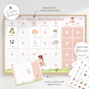 Plano semanal para criança com fichas de rotina, plano semanal infantil bailarina rosa, Montessori para IMPRIMIR, tarefas quadro Montessori quarto infantil