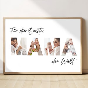 Mama Geschenk Personalisiert mit Fotos Geburtstagsgeschenk für Sie Geschenkidee mit Bild Persönlich Familie Liebe Muttertagsgeschenk Poster