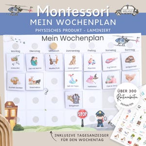 Montessori Polizei Wochenplan für Kinder, Routineplan mit Routinekarten, Montessori Board Kinderzimmer, Montessori Spielzeug  Routinenkarten