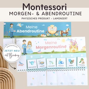 Morgenroutine und Abendroutine für Kinder Cinderella,  Routineplan mit Routinekarten laminiert, Montessori Spielzeug Kindergarten