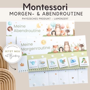 Montessori Morgenroutine und Abend für Kinder Waldtiere, Routineplan Tägliche Routinekarten, Montessori Spielzeug Board, Wochenplaner Karten