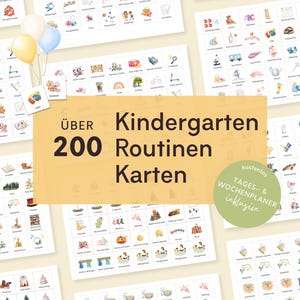 Kindergarten Tagesablauf Montessori, Routinen Karten für Kindergarten, Tagesablauf Plan, Wochenplan für Kita Tagesmutter, Morgenkreiskarten