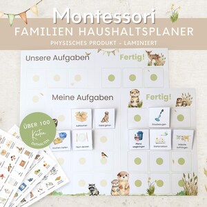 Montessori Haushaltsplan für Kinder und Eltern Otter, To-do-Liste Haushalt, Aufgabenplan Putzplan Wochenplan, Familien Planer Haushalt